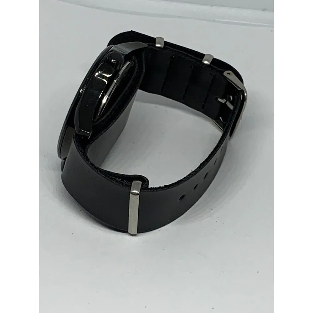 Relic ZR15820 All Black Stainless Steel Watch W/ Custom Nato Band FR54